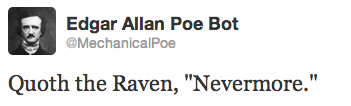 Mechanical Poe literary twitter bot