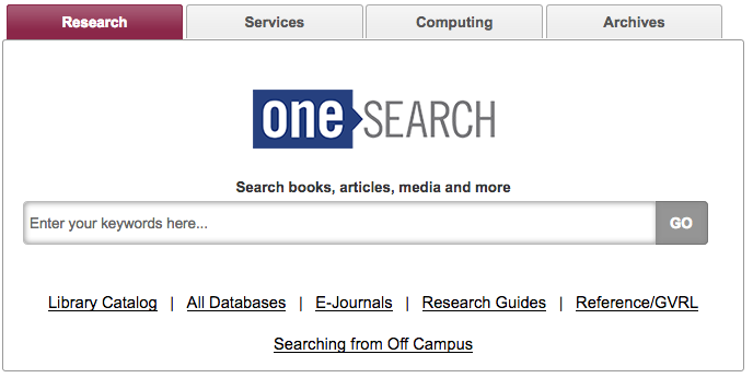OneSearch - Search books, articles, media and more