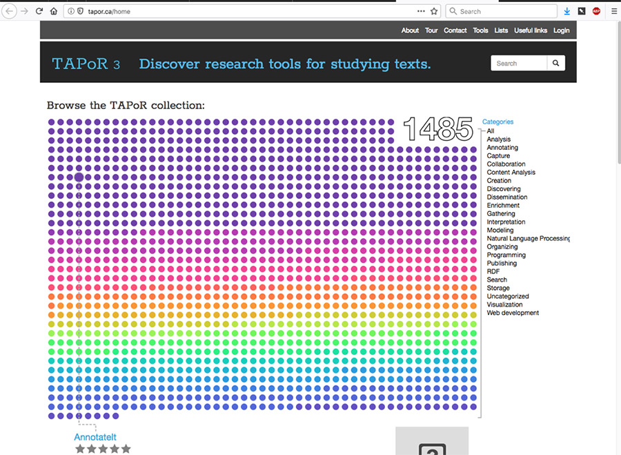 Tapor 3: Discover research tools for studying texts